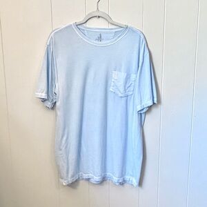 Johnnie-O Basic Pocket Tshirt Crew Neck Faded Blue Surf Logo Unisex Large